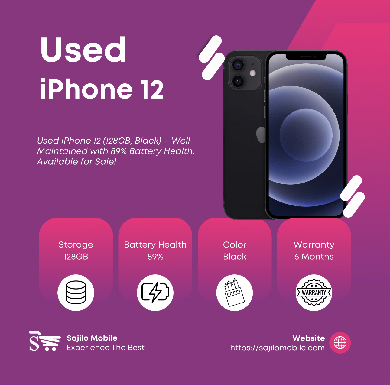  Used iPhone 12 - Midnight